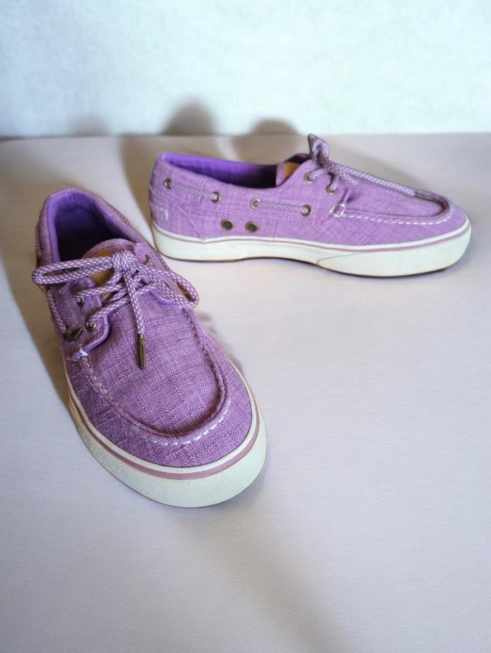 GUY HARVEY ( 8 ) Calzado Gulf Linen Purple Slip Resistant Boat Shoes